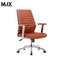 Simple design mid-back swivel chair with 320mm chrome metal base