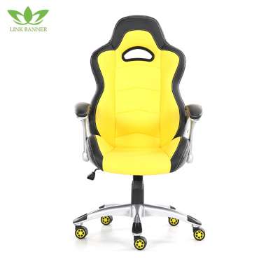 Modern Bright Color Yellow Black Lift Swivel Gaming Chair Racing