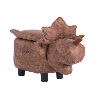 Animal footstool dinosaur Fabric children wooden stools home Pet storage stool