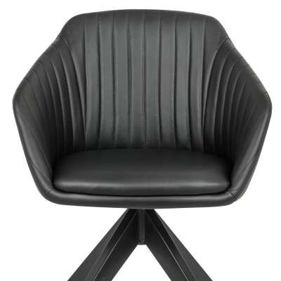 Modern Mid-Back Support Accent Arm PU Upholstered Leisure Dinning Hotel Chair With decorative stitching